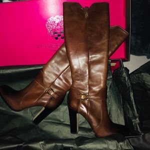 Vince Camuto “Cassia” Leather Heel Boots